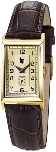 Lip Montre Churchill T18 - Trotteuse Excentrée - Cuir Marron Façon Croco