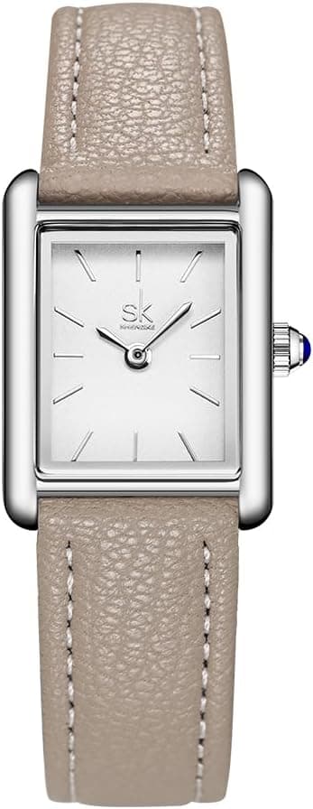 SHENGKE Montres Minimalist Vintage Square pour Femmes avec Bracelet en Cuir