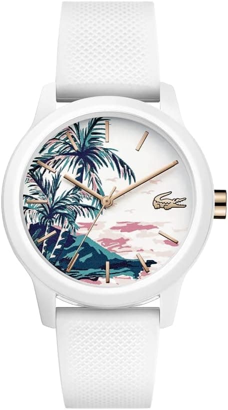 Lacoste Montre Analogique à Quartz pour Homme ou Femme de la Collection Lacoste.12.12. avec Un élégant Bracelet en Silicone à Texture Petit piqué
