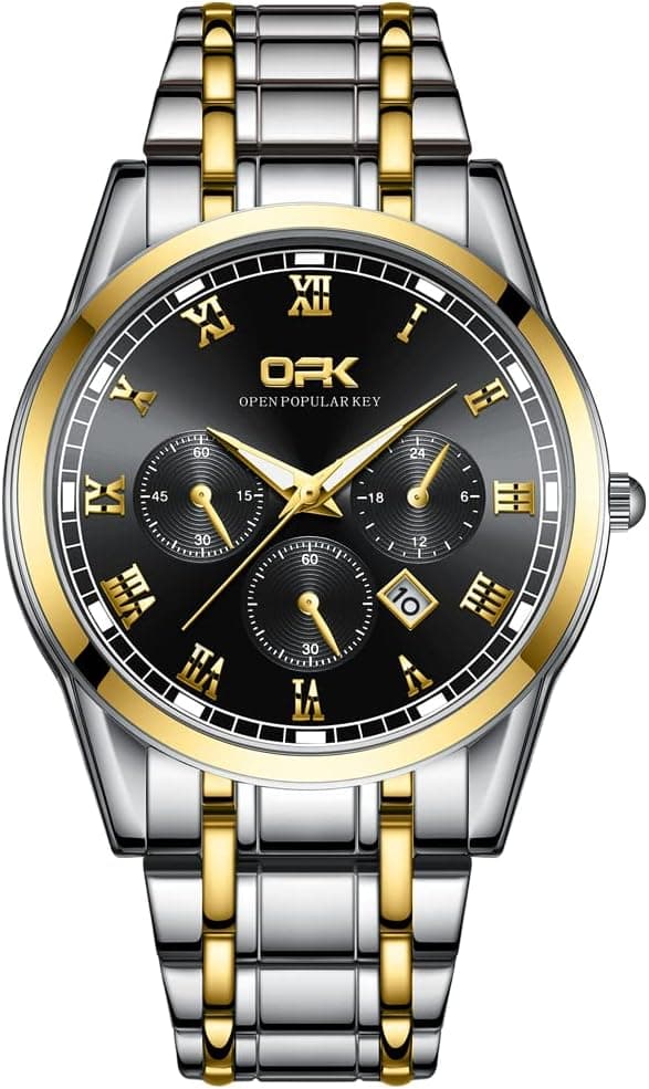 Montre-Bracelet pour Homme, Montre à Quartz analogique conçue à la Mode avec Affichage Calenda, Montre Classique pour Homme Qui Brille dans Le Noir avec Bracelet en Acier Inoxydable