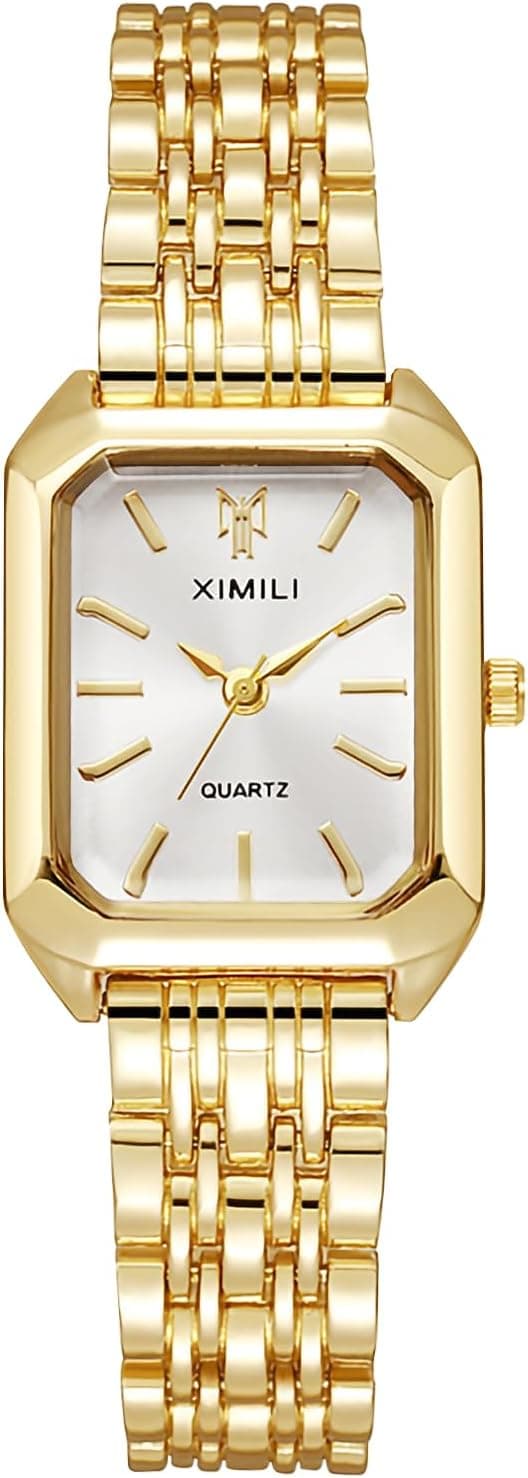 OFFCUP Montre pour Femme, Montres Carrées de 32 mm, Montre Analogique Quartz avec Bracelet en Acier Inoxydable, Mouvement à Quartz Montre-Bracelet Élégant Minimaliste pour Filles