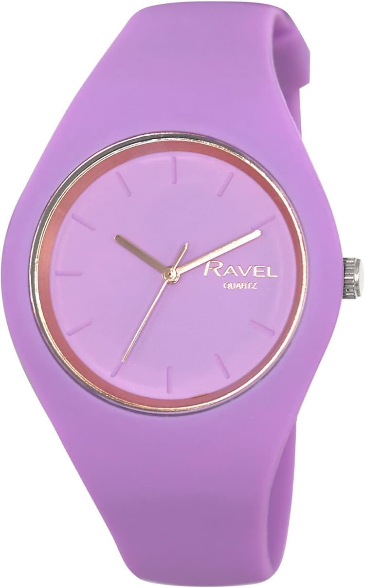 Ravel - Montre Unisexe Confortable avec Bracelet Silicone Contrasté - Quartz Analogique - R1804