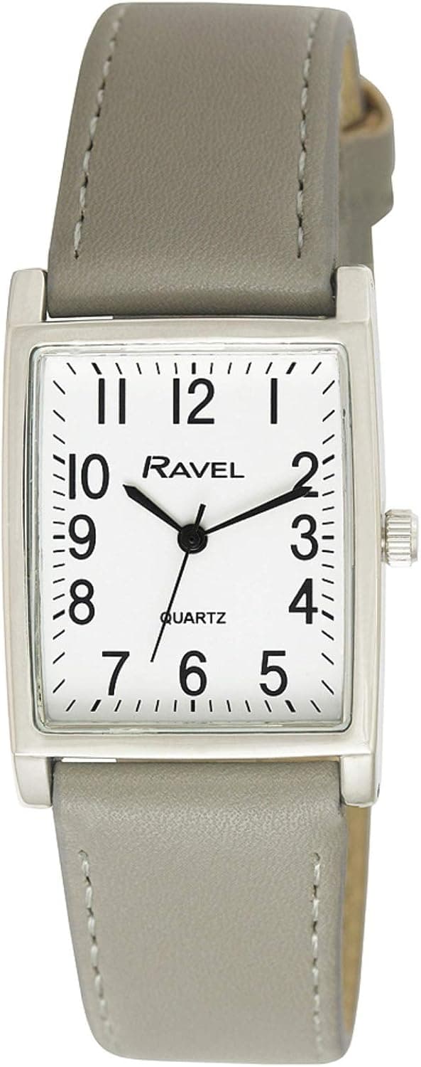 Ravel - Montre Traditionnelle Unisexe rectangulaire avec Cadran à Chiffres clairs