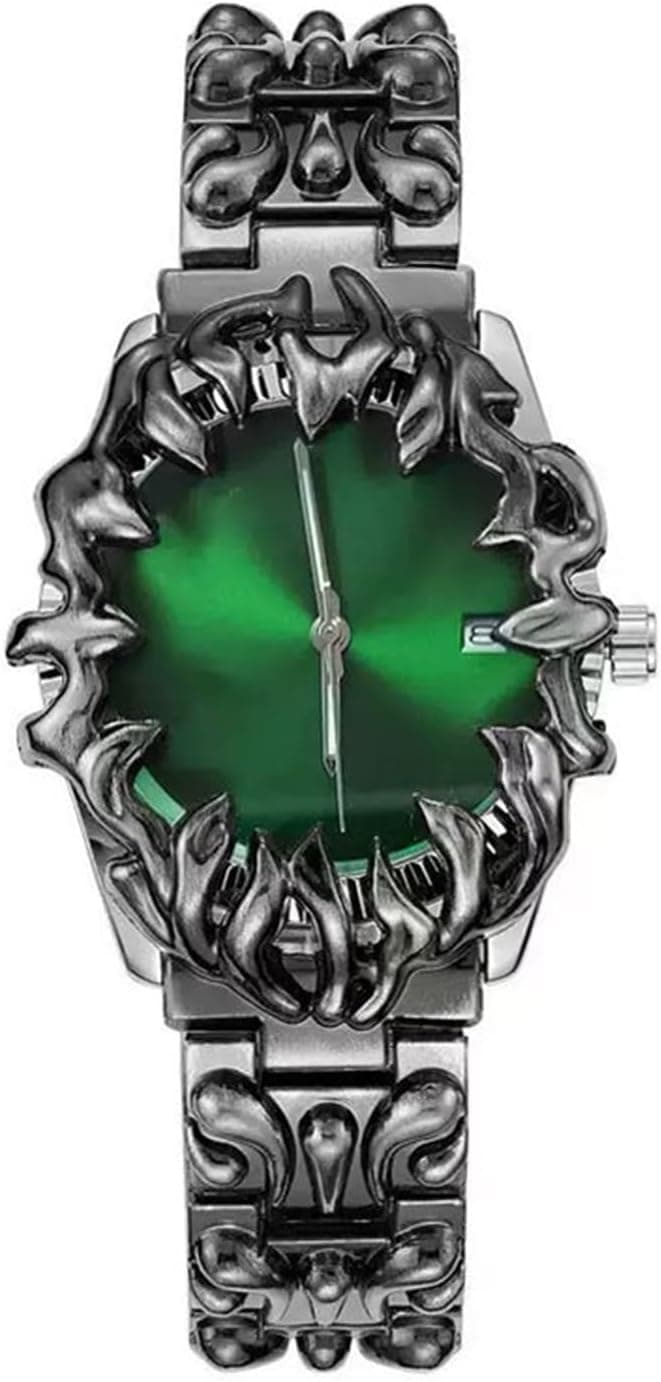 Montre Homme Vintage À Griffes, Montre À Quartz Étanche Haut De Gamme, Marque Tendance(Green)