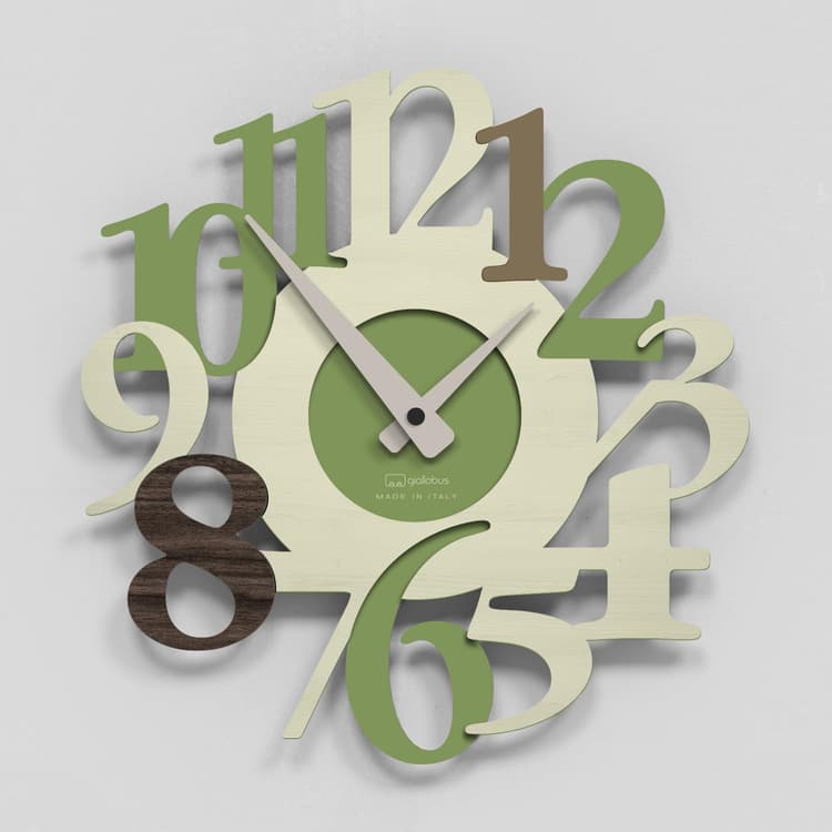 Giallobus - Montre haut de gamme - Carved - Bois MDF - Premium 30x30‎‎cm - 15 - Pinking - Artisan Made in Italy - Silencieux - Idée cadeau - Double niveau moderne