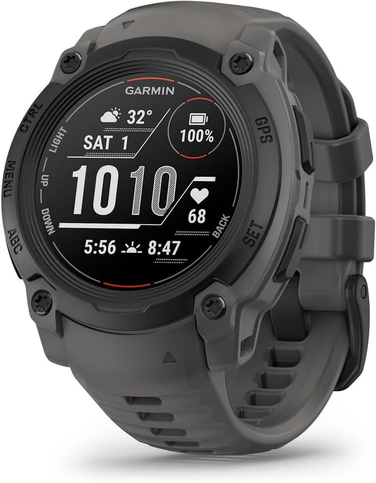 Garmin Instinct E - Montre GPS Robuste et connectée – Noir avec Bracelet Gris Charbon – Boîtier 40 mm