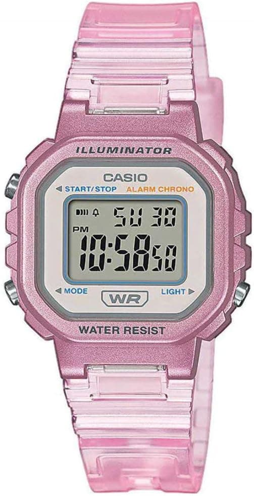 Casio Montre Quartz Unisexe 30.00mm avec Cadran Clear Digitale et Bracelet en Plastic/Resin Bracelet Rose LA-20WHS-4AEF