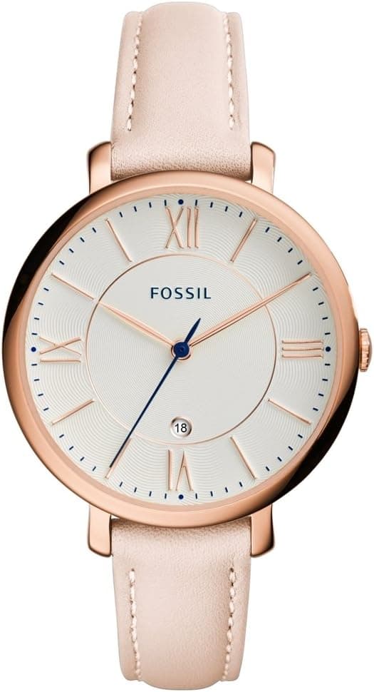 Fossil Montre Femme Jacqueline Multifonction, Boitier 38mm, Mouvement Multifonction, Bracelet Cuir