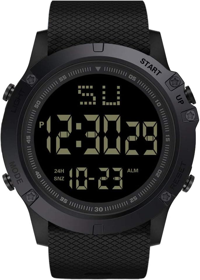 Montre à quartz LED en caoutchouc avec alarme pour homme, date, numérique, sport, montre de sport, montre de sport, vidéo