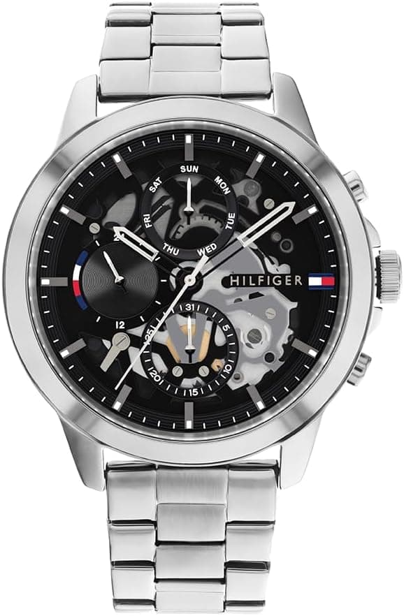 Tommy Hilfiger Montre Analogique Multifonction à Quartz pour Homme avec Bracelet en Acier Inoxydable ou Cuir