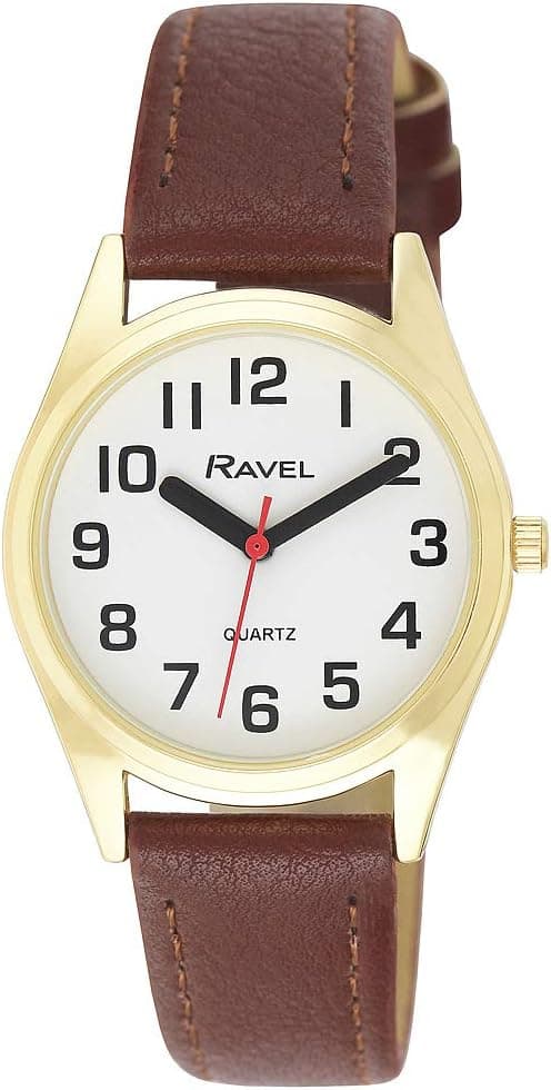 Ravel - Montre Unisexe à Bracelet d'aide à la Vue avec de Gros Chiffres