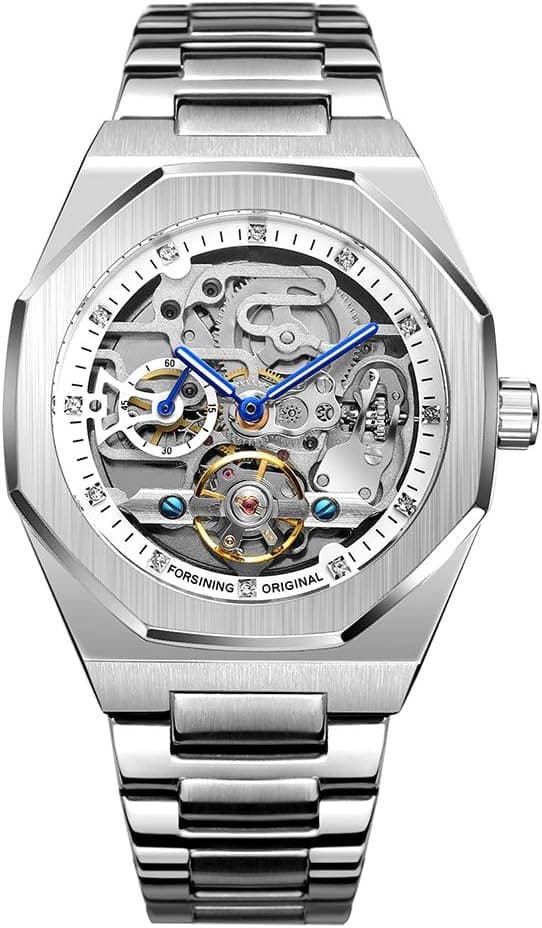 Tourbillon Design Montre analogique Automatique en Acier Inoxydable pour Homme