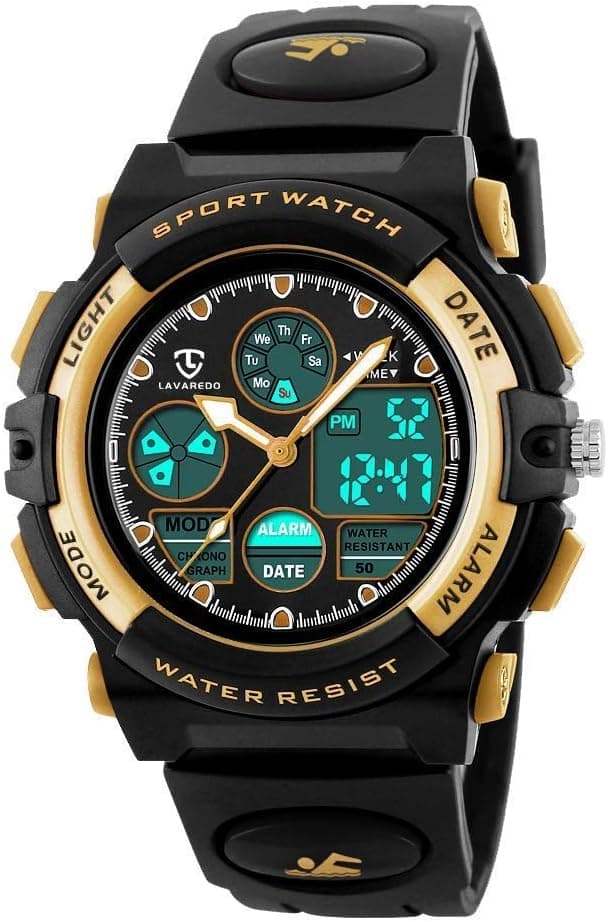 Montre Digitale Enfant avec Chronomètre, Eclairage, Alarme, Calendrier-Montres Sport pour Fille Garcon avec Bracelet en Silicone