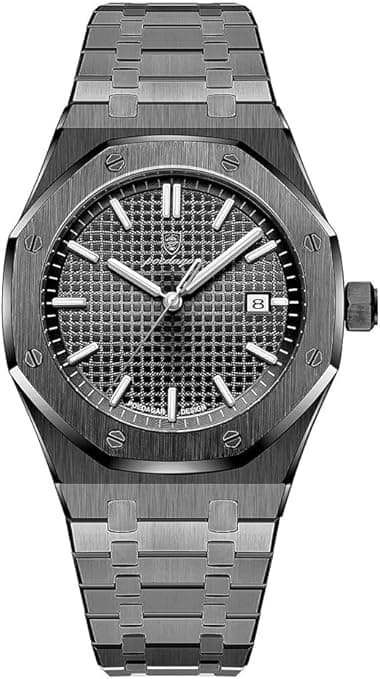 Montre Homme Etanche, Montre pour Homme de Luxe Chic, Analogique, Bracelet Acier Inoxydable, Cadran Aiguilles et Date, Design Sport Élégant Moderne, Look Homme d’Affaires, Idée Cadeau Elegant
