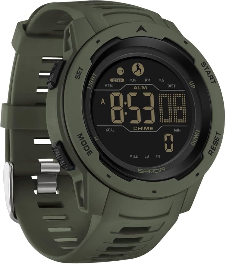 findtime Montre de Sport numérique Militaire pour Homme étanche 50M avec chronomètre Alarme Compte à rebours Double Temps