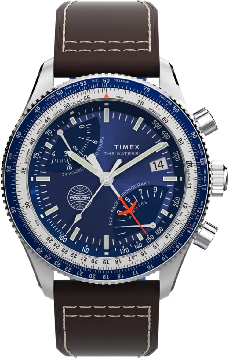 Timex Montre Chronographe Quartz pour Hommes Fly Back x Pan Am