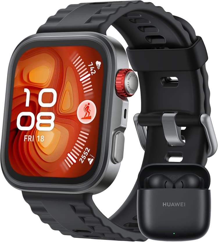 HUAWEI Watch FIT 4 Pro Montre connectée, + Freebuds SE 2 Noir, Ultra-Fine, 1.82" Écran Verre Saphir, Bordure en Alliage de Titane, Suivi de la santé, ECG, Garantie prolongée de 6 Mois, Noir