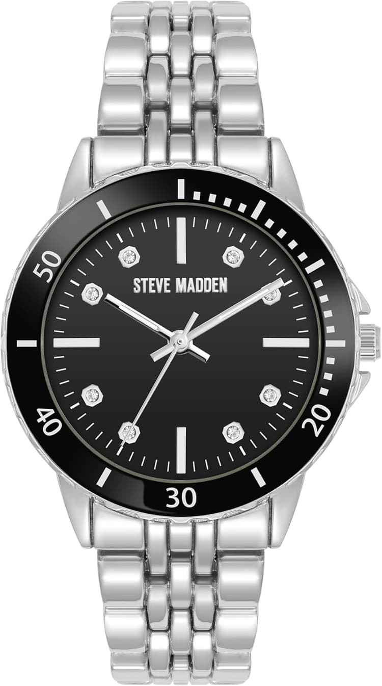 Steve Madden Montre Bracelet pour Femme avec Cristaux véritables