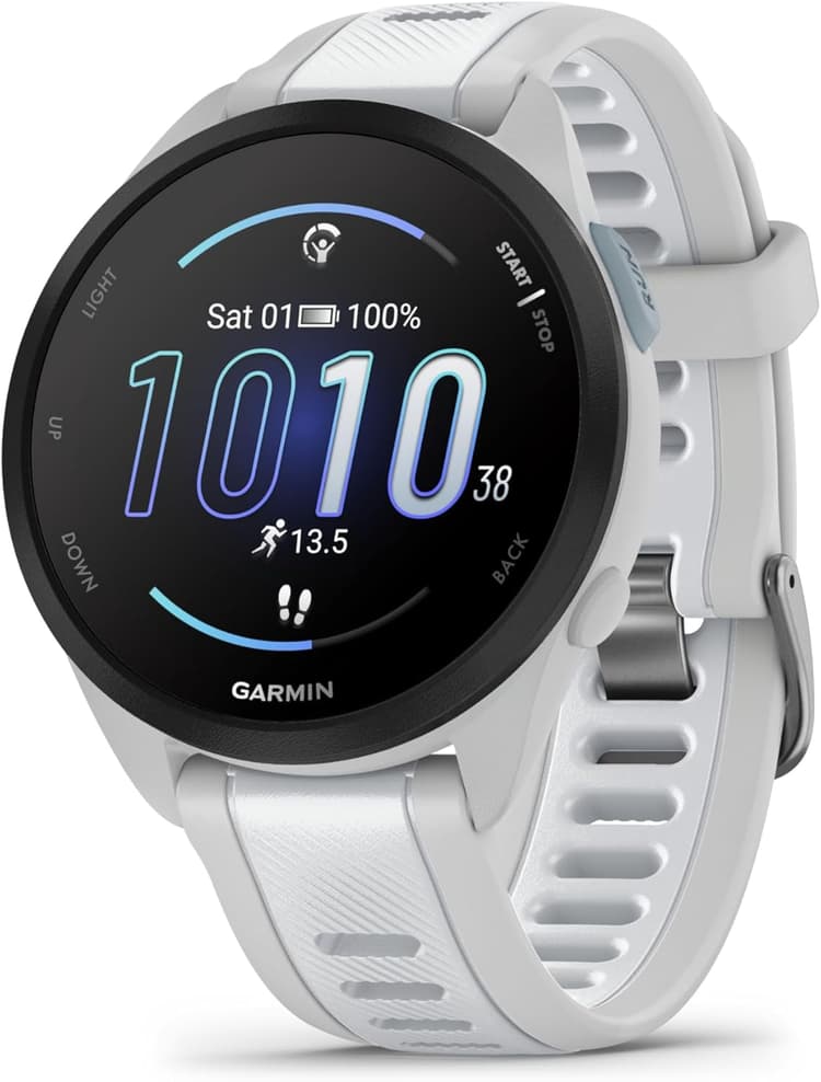 Garmin Forerunner 165, leichte GPS Smartwatch zum Laufen, mit AMOLED Touchscreen, Trainingsempfehlungen, Gesundheitsdaten, smarten Funktionen (Generalüberholt)