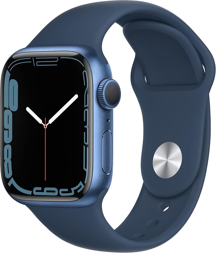 Apple Watch Series 7 (GPS, 41 mm) - Boîtier en Aluminium Bleu avec Bracelet Sport Abyss Bleu (Reconditionné)