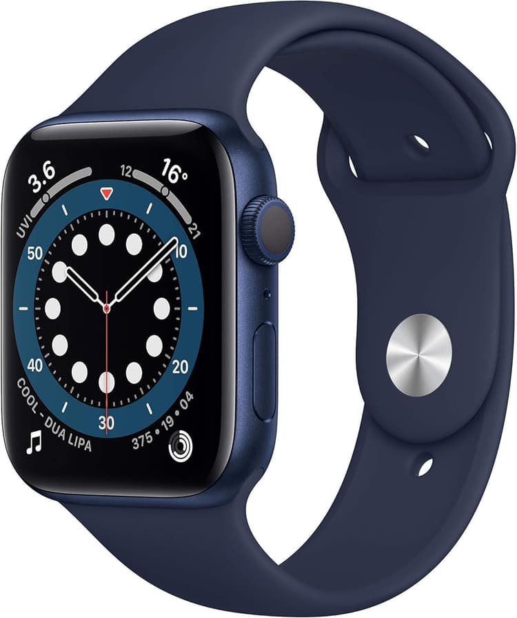 Apple Watch Series 6 (GPS, 44MM) Boîtier en Aluminium Bleu avec Bracelet Sport Bleu Marine (Reconditionné)
