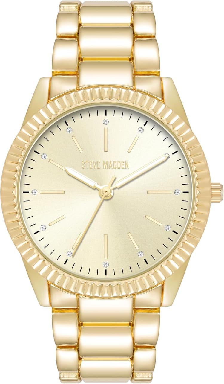 Steve Madden Montre Bracelet pour Femme avec Cristaux véritables