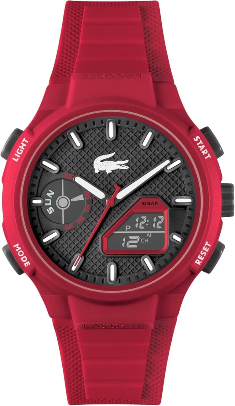 Lacoste Montre Quartz Multifonction Analogique-Digitale pour Homme Collection LC33 avec Bracelet en Silicone - Disponible pour Homme et Femme