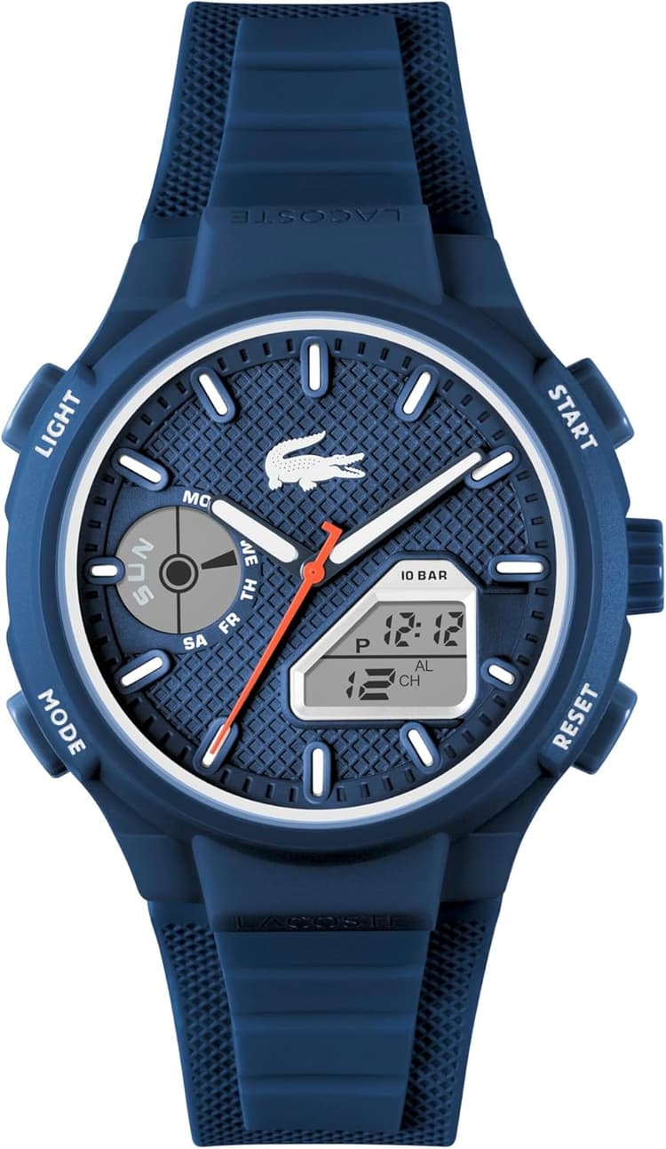 Lacoste Montre Quartz Multifonction Analogique-Digitale pour Homme Collection LC33 avec Bracelet en Silicone - Disponible pour Homme et Femme