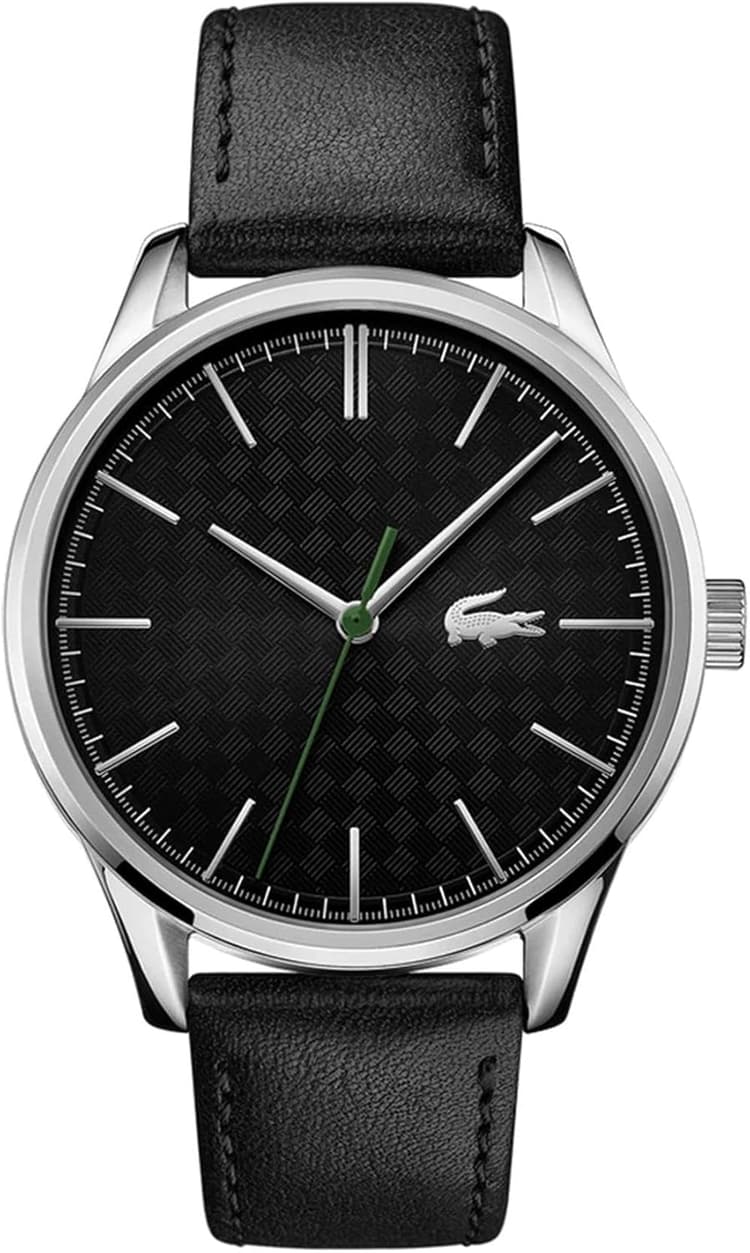 Lacoste Montre Analogique à Quartz pour Homme Collection Vienna avec Bracelet en Cuir Noir - 2011047