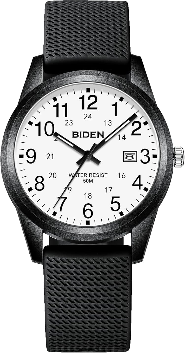 LN LENQIN Montres analogiques pour Hommes Montre infirmière étanche au Quotidien avec Bracelet en Nylon pour Hommes Montre de Terrain légère et Simple avec Date