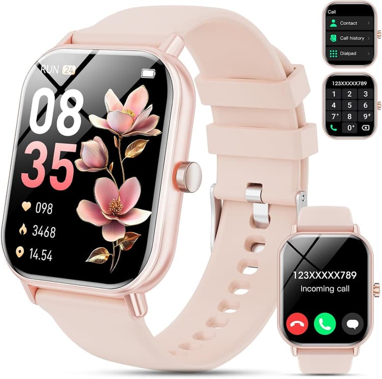 Montre Connectée Homme Femme,1.85"HD Smartwatch avec Appel Bluetooth,Montre de fitness 110+ Mode Sport avec Podomètre,Sommeil,Fréquence Cardiaque,Spo2,Etanche IP68 Montre Intelligente pour Android iOS