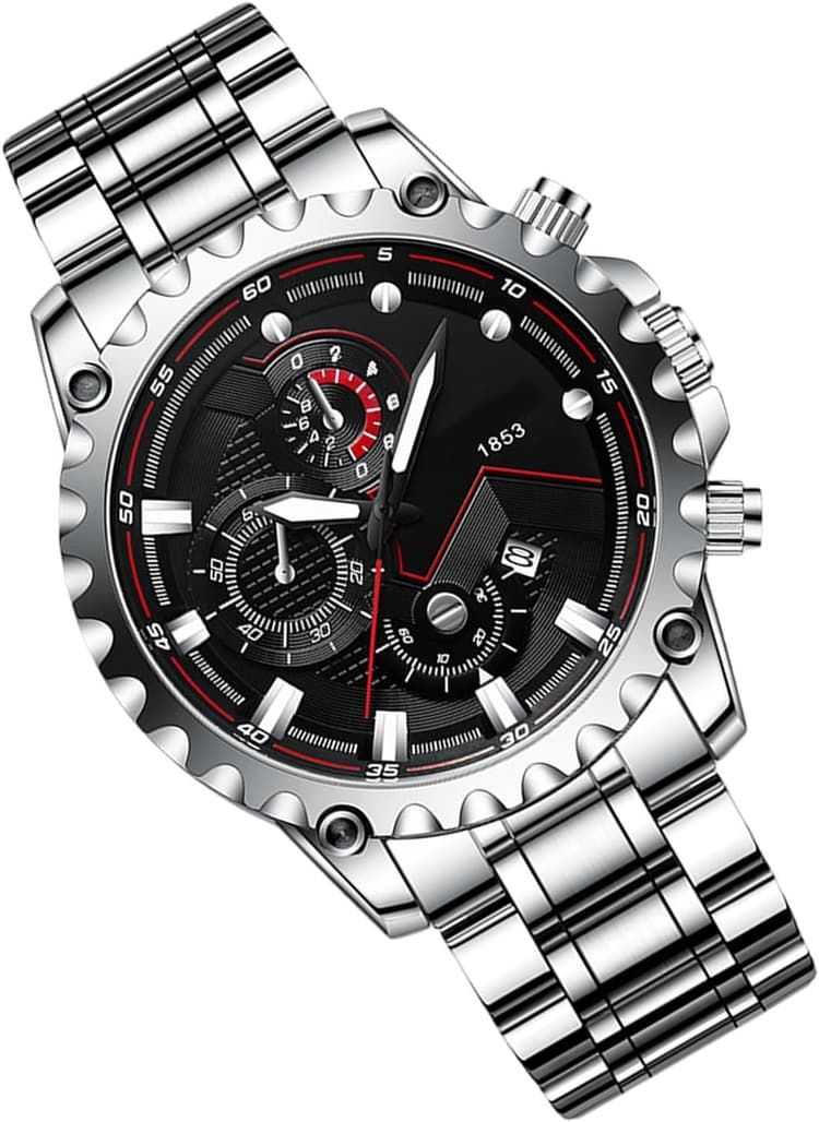Générique Montre Homme Élégante Acier Inoxydable Étanche 30M, Cadran Luminieux Mouvement Japonais Précision, Accessoire Luxe Affaires Loisirs