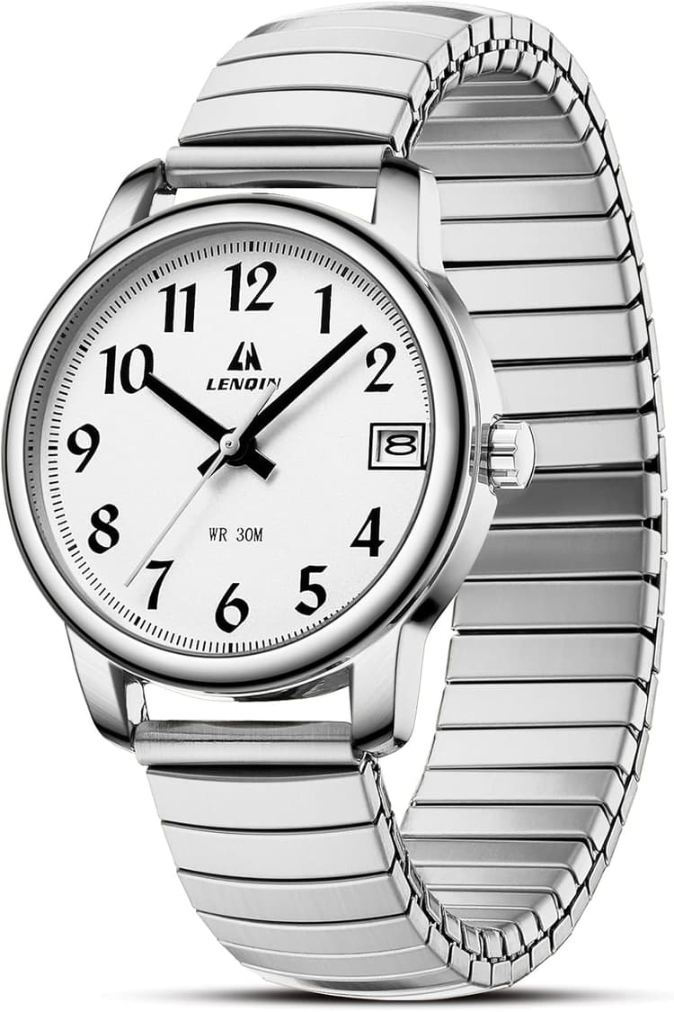 LN LENQIN Montre Femme Montres pour Femmes Montre étanches en Acier Inoxydable Montre-Bracelet à Quartz analogique Bracelet Extensible