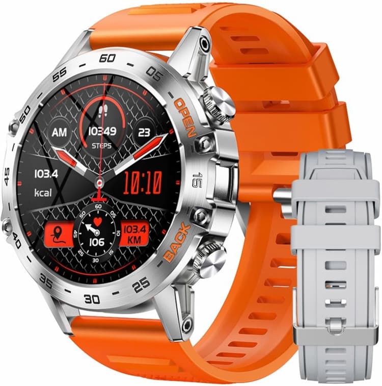 Montre Connectée Militaire Tactique Onyxus Fitforce K52 - Résistante à l'eau 5ATM, Cardio Fréquencemètre, GPS, Notifications, pour Sports Extrêmes & Aventure (BW1846D)