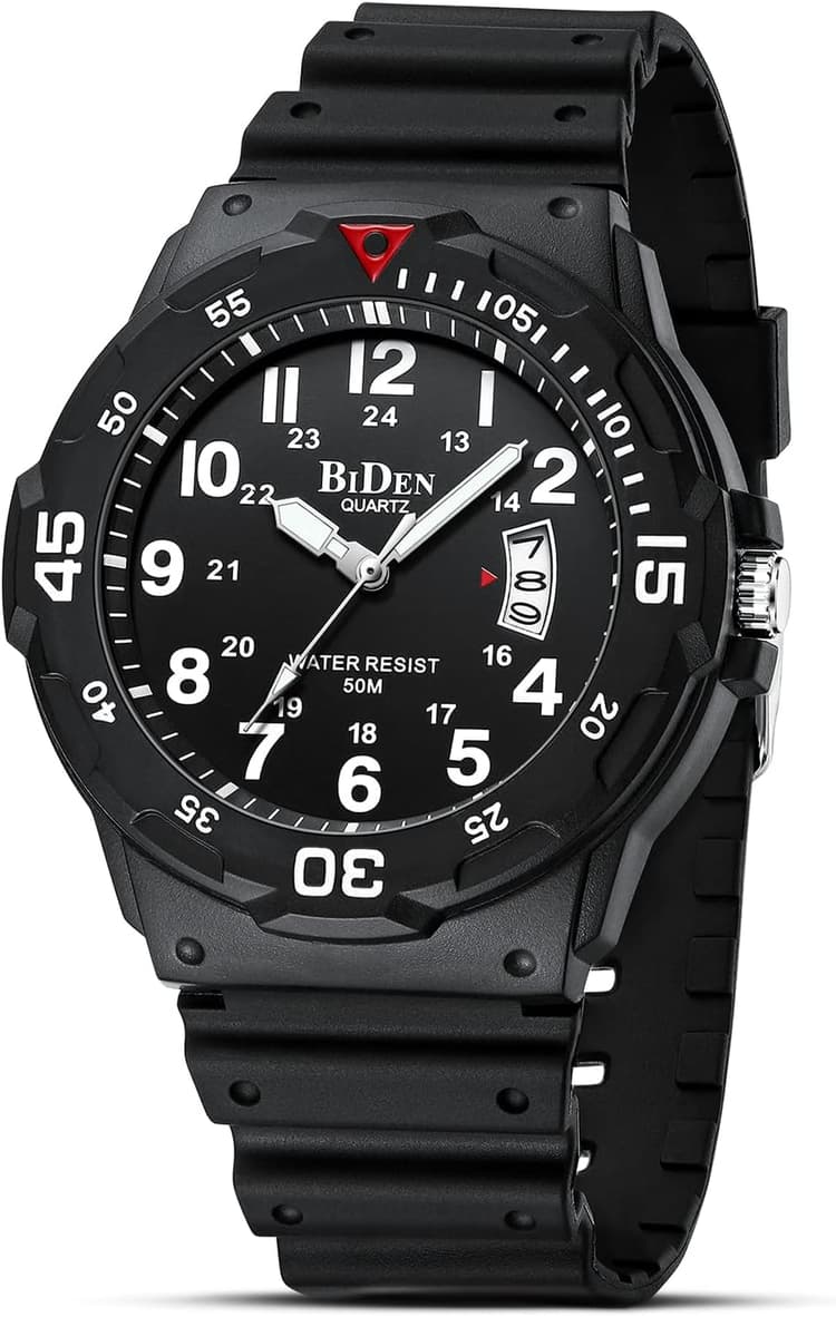 HANPOSH Montre Homme Montres Bracelets Etanche Design Analogique Lumineuses Acier Inoxydable Cadran Calendrie Fashion