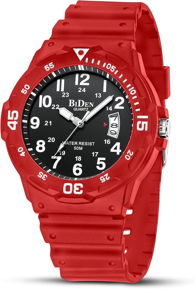 HANPOSH Montre Homme Montres Bracelets Etanche Design Analogique Lumineuses Acier Inoxydable Cadran Calendrie Fashion