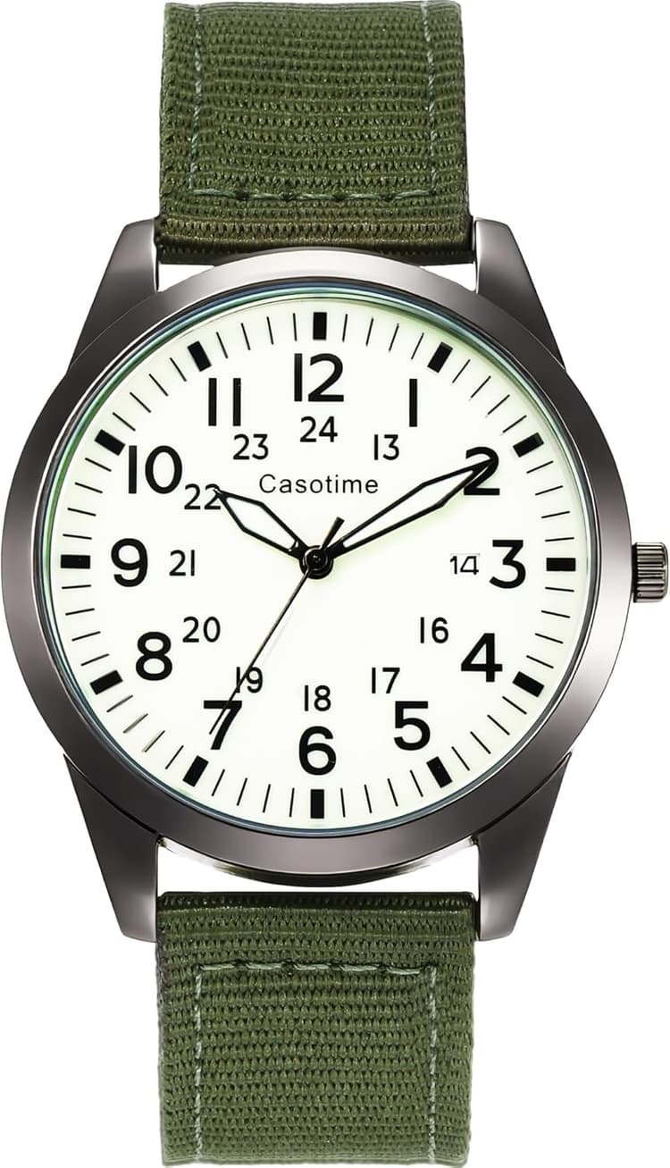 Montre Militaire Tactique pour Homme – Quartz analogique testée sur Le Terrain avec Cadran Lumineux, Bracelet en Nylon résistant à l'eau à 30 m et Aiguille des Secondes | Montre-Bracelet de