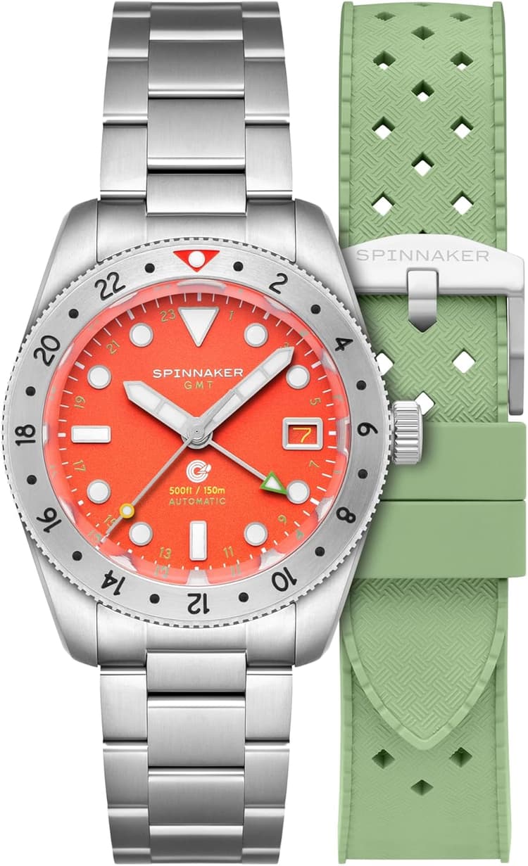 Spinnaker Croft 39 GMT Montre automatique pour homme édition limitée avec bracelet en acier inoxydable massif SP-5157 39 mm