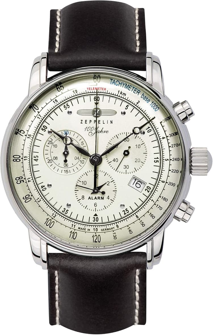 Zeppelin Montre 100 Ans chronographe Alarme Cadran Lumineux 8680