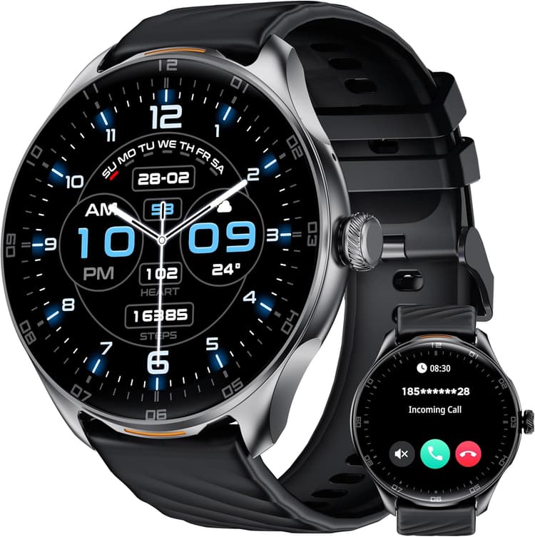 OUKITEL Montre Connectée Homme Femme,1.39"HD Smartwatch avec Appel Bluetooth,Montre Sport avec 100+Sportifs,Surveillance Cardio/SpO2/Sommeil/Podomètre, IP68 Étanche,Smart Watch Homme pour iOS Android