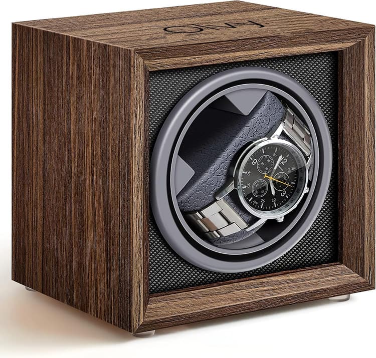 Olvy Remontoir Montre Automatique, Boîte de Remontoir de Montre, Watch Winder, Moteur Extrêmement Silencieux, Coussin de Montre Flexible