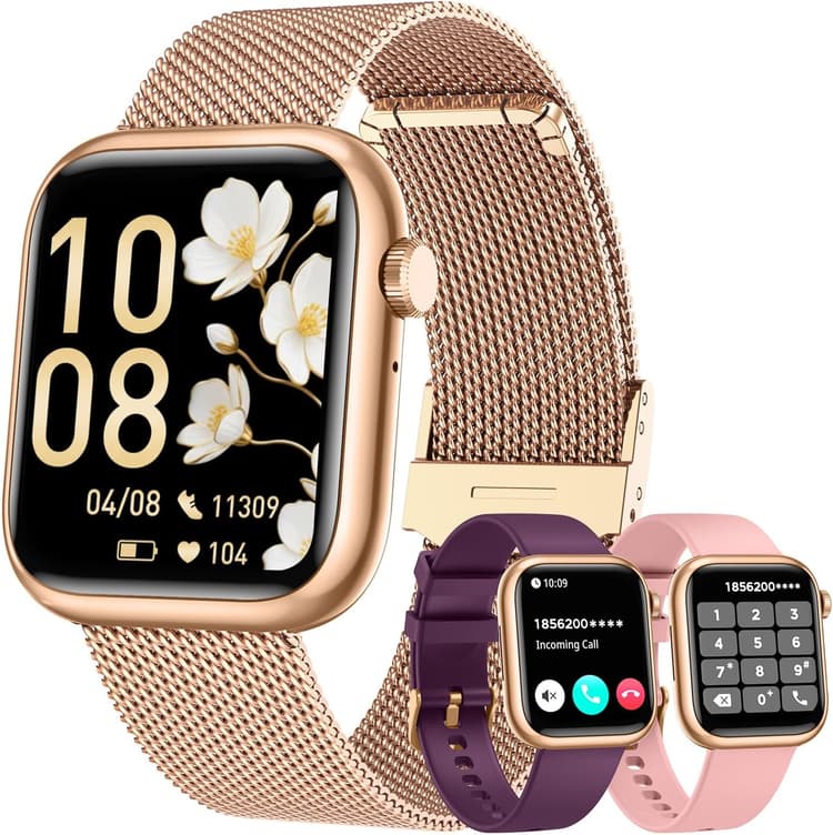 Montre Connectée Femme Sport Smartwatch: 1.83" Fitness Smart Watch avec Appel Bluetooth 100+ Sport Mode Podometre Moniteur de Sante Tension Arterielle Montres Intelligente pour ios Andriod et iphone