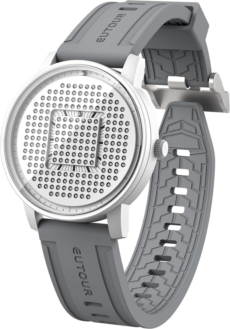 EUTOUR Montres Hommes avec Boules Magnétiques Labyrinthes Design Créatif Unique Quartz Montres Unisexe Étanche Montre de Poignet Mode Bracelet en Silicone