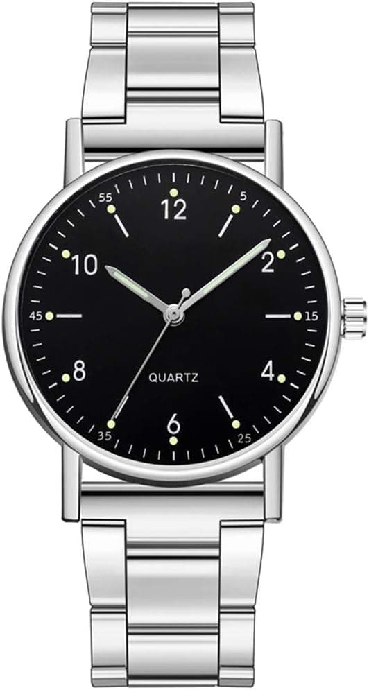 Montre à quartz avec cadran haut de gamme - Lumineuse - En acier inoxydable - Pour femme