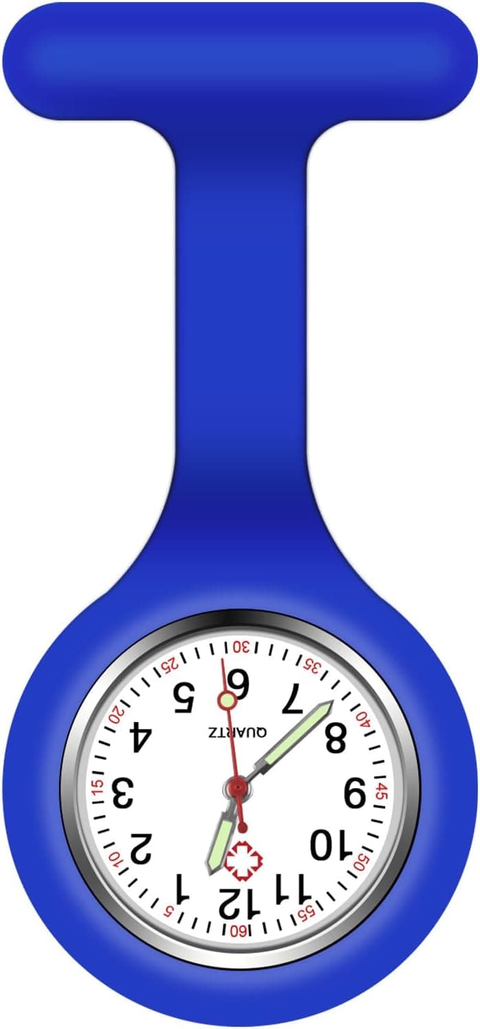 Vicloon Montre à Gousset D'infirmière, Infirmière Montre Broche en Silicone avec Broche pour Infirmières et à Tout Autre Professionnel de la Santé