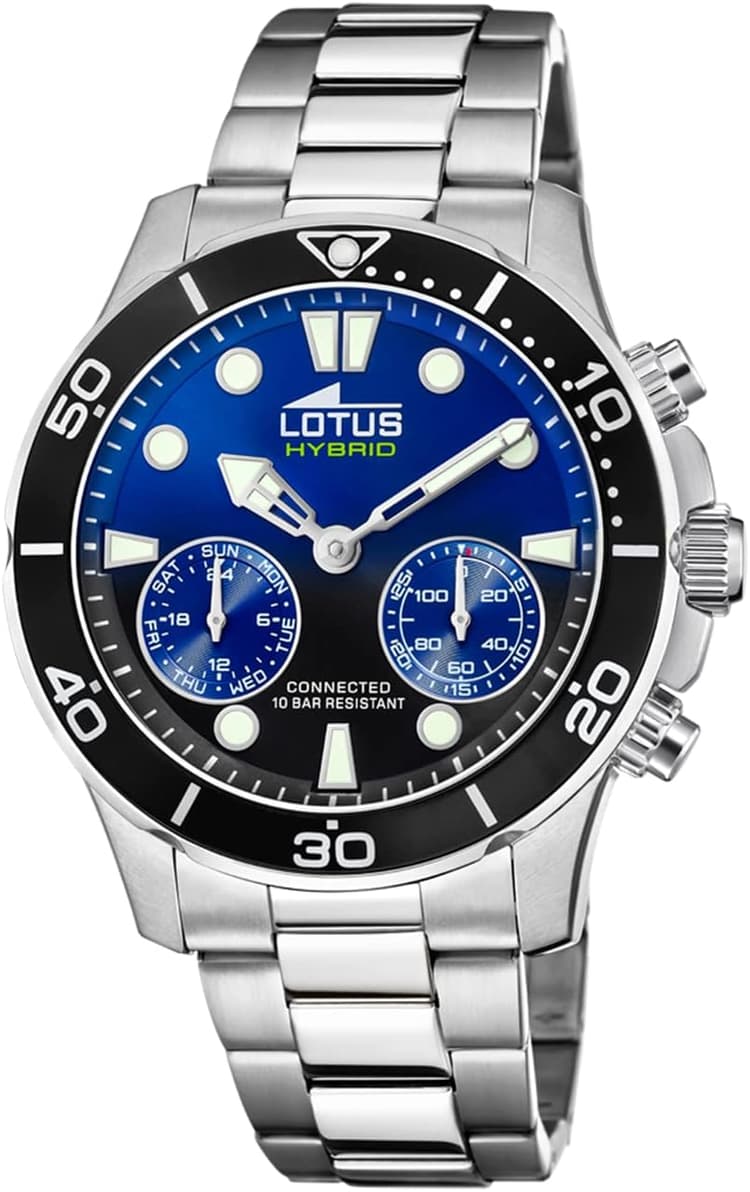 LOTUS Montre modèle 18800 de la collection Connected, boîtier de 44,5 mm avec bracelet en acier pour homme