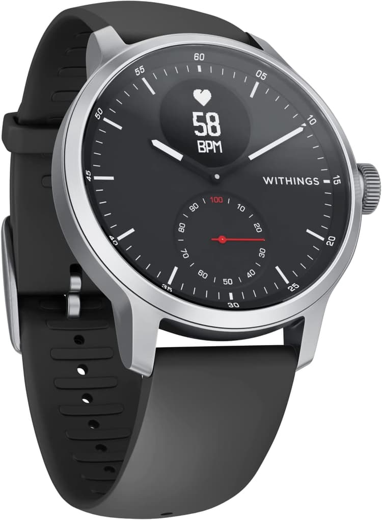 Withings Scanwatch - Montre Connectée Hybride avec ECG, Fréquence Cardiaque, SPO2 et Suivi du Sommeil, Smartwatch Sport, Podometre, avec Chargeur